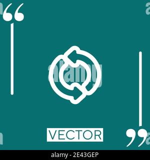 Zwei Pfeile gegen den Uhrzeigersinn umreißen Vektor-Symbol Lineares Symbol. Bearbeitbare Konturlinie Stock Vektor