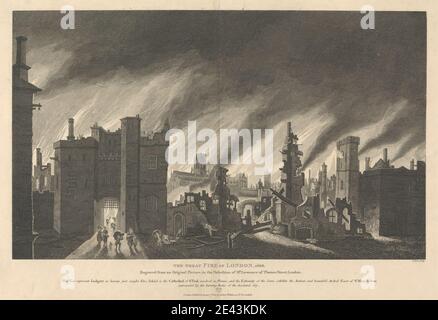 James Stow, ca. 1770â € "nach 1820, britische, The Great Fire of London, 1666, 1811. Gravur. Stockfoto