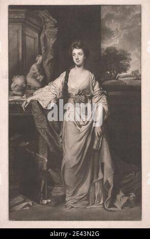 Druck gemacht von James Watson, 1740â € "1790, Briten, Lady Stanhope, 1767. Mezzotint (Ham.I) auf mäßig dickem, mäßig strukturiertem, cremefarbenen, gedeckten Papier. Stockfoto