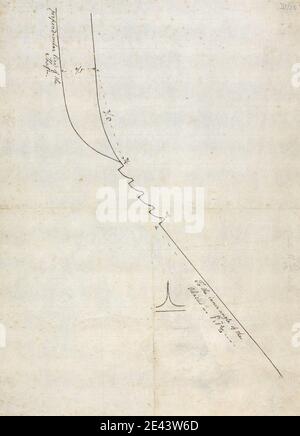 Sir Robert Smirke der Jüngere, 1781â € "1867, britische, Skizze der Linie des Schachtes und Innenwinkel des Abacus, 1802-1804. Feder und braune Tinte, Graphit auf dünnem, mäßig strukturiertem, beigefarbenem, gedeckten Papier. Stockfoto