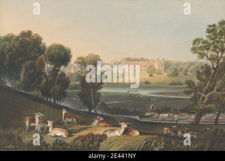 Robert Havell, 1769â € "1832, Briten, Cassiobury, Herfordshire, der Sitz des Earl of Essex, 1816. Später Zustand, 1837 Ausgabe: Von Hand gefärbt. Stockfoto