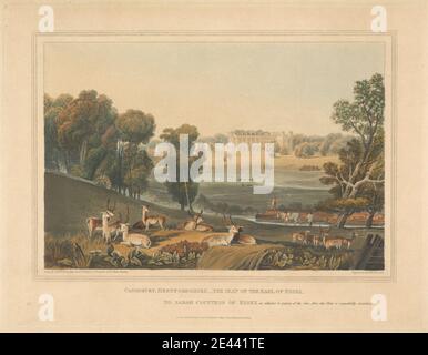 Robert Havell, 1769â € "1832, Briten, Cassiobury, Hertfordshire, der Sitz des Earl of Essex, 1816. Erster veröffentlichter Zustand, farbig gedruckt, handfertig. Stockfoto