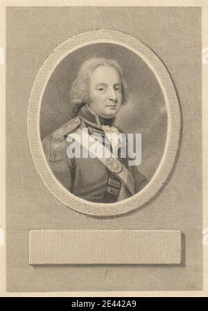 Druck gemacht von Francesco Bartolozzi RA, 1728â €" 1815, Italienisch, aktiv in Großbritannien (1764â € "99), Colonel Stanley, undated. Stippelgravur und Radierung auf dünnem, glattem, cremefarbenem Webepapier. Streitkräfte, Bogen (Kostümzubehör), Knöpfe (Verschlüsse), Mantel, Oberst, Schulterklappen, Fransen, Mann, Medaillen, Offizier (Offizier), Oval, Porträt, Schärpe, Sterne, Schaft, gerade Stifte, Uniform Stockfoto