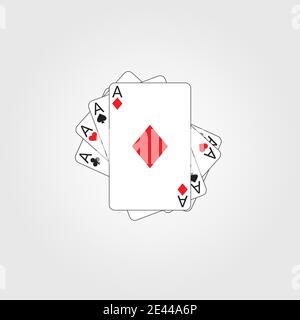 Poker-Karten Spielen. Vektorgrafik, vier Farben Stock Vektor