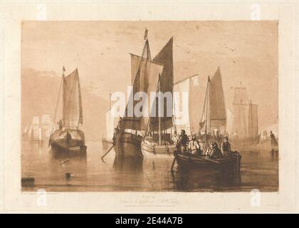 Geätzt und graviert von Joseph Mallord William Turner, 1775â € "1851, britische, Ruhe, 1812. Ätzung und Mezzotinta, gedruckt in brauner Tinte Fünfter veröffentlichter Zustand auf mittlerem, leicht strukturiertem, cremefarbenem Papier. Stockfoto