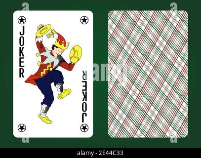 Joker-Spielkarte. Russiktdesign. Vektorgrafik. Stock Vektor