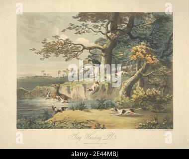 Daniel Thomas Egerton, c.1800â € "1842, britische, Satz von vier: (3) Stag Hunting, 1808. Aquatinta, handfarbig. Stockfoto