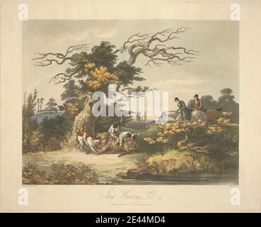 Daniel Thomas Egerton, c.1800â € "1842, britische, Satz von vier: (4) Stag Hunting, 1808. Aquatinta, handfarbig. Stockfoto