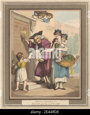 Thomas Rowlandson, 1756â € "1827, britische, Satz von acht (5): Schreie von London, 1799. Radierung mit Aquatinta, von Hand gefärbt. Stockfoto