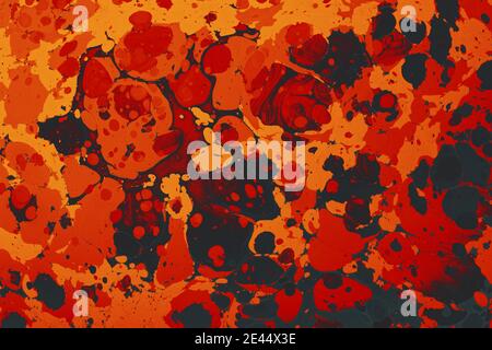 Nahtlose Textur mit Papier marmorieren Oberfläche Design in orange und Dunkelgrau Stockfoto