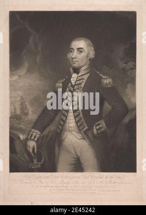 William sagen, 1768â € "1834, Briten, die rechte Hon'ble Lord Collingwood, Vice Admiral der Roten, Kommandant im Chief seiner Majestät Schiffe und Schiffe im Mittelmeer... Pub.- Februar 24, 1806, 1806. Mezzotint. Stockfoto