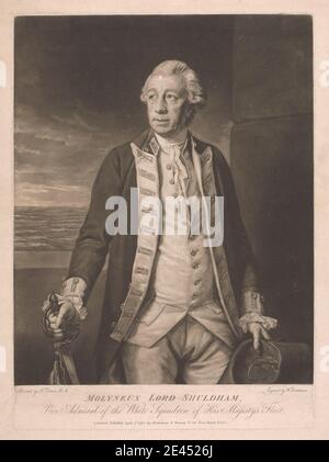 William Dickinson, 1746â € "1823, Britisch, Molyneux Lord Shuldham, 1780. Mezzotint. Stockfoto