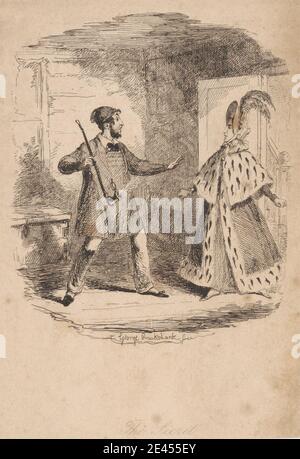 Druck gemacht von George Cruikshank, 1792â €"1878, britische, The Secret, undated. Radierung auf mittelschwerem, leicht strukturiertem, cremefarbenen Papier. Stockfoto