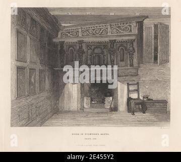 Gedruckt von John Wykeham Archer, 1808â € "1864, Briten, Zimmer in Fulwood's Mieten, Gray's Inn, 1850. Radierung auf mittelschwerem, leicht strukturiertem, cremefarbenen Papier. Stockfoto