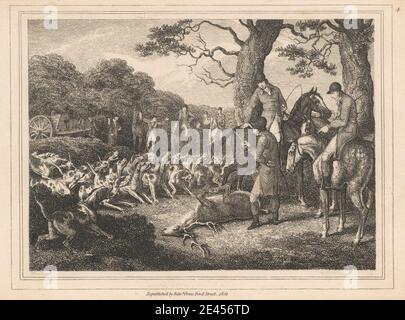 Druck gemacht von Samuel Howitt, 1756â €"1822, Britisch, Stag Hunting, 1812. Radierung auf mittelschwerem, leicht strukturiertem, cremefarbenen Papier. Stockfoto