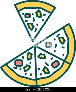 Köstliche Pizza RGB-Farbsymbol Stock Vektor
