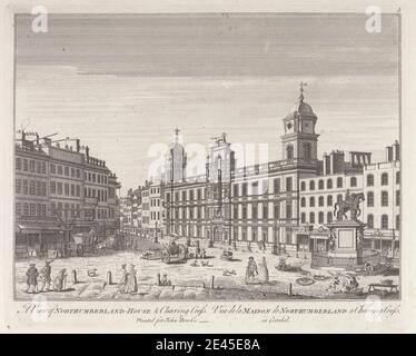 Unbekannter Künstler, achtzehnten Jahrhundert-neunzehnten Jahrhundert, A View of Northumberland House und Charing Cross, undated. Gravur. Stockfoto