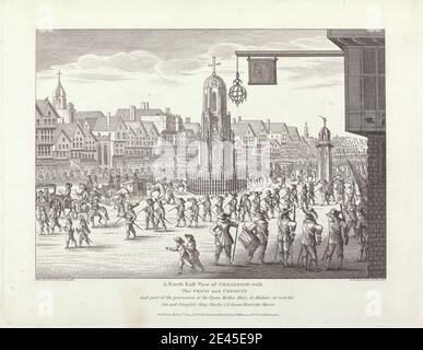 Unbekannter Künstler, neunzehnten Jahrhundert, A. N. E. Blick auf Cheapside mit dem Kreuz & ..... , 1809. Gravur. Stockfoto