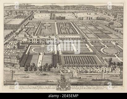 Johannes Kip, 1653â € "1722, Niederländisch, Blick auf Beaufort House und Chelsea 1699, 1699. Gravur. Stockfoto