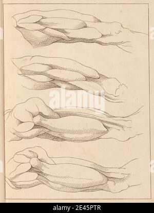 Hamlet Winstanley, 1698â € "1756, British, Anatomical Studies of Legs, 13. Oktober 1716, 1716. Stift und braune Tinte auf mittelschwerem, leicht strukturiertem, cremefarbenen Papier. Stockfoto