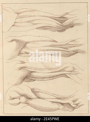 Hamlet Winstanley, 1698â € "1756, British, Anatomical Studies of Legs, 14. Oktober 1716, 1716. Stift und braune Tinte auf mittelschwerem, leicht strukturiertem, cremefarbenen Papier. Stockfoto