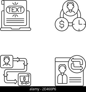 Lineare Symbole für die Webanalyse festgelegt Stock Vektor