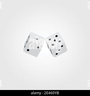 Vektor-Illustration von zwei weißen Würfel, Hobbi Stock Vektor