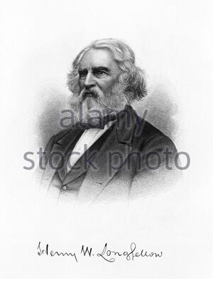 Henry Wadsworth Longfellow, 1807 – 1882, war ein amerikanischer Dichter und Pädagoge, Vintage Illustration aus dem 19. Jahrhundert Stockfoto