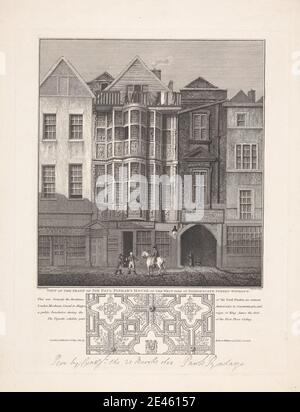 Richard Sawyer, aktiv 1820â € "1830, Blick auf die Vorderseite von Sir Paul Pindar's House auf der Westseite der Bishopsgate Street, 1812. Gravur. Stockfoto