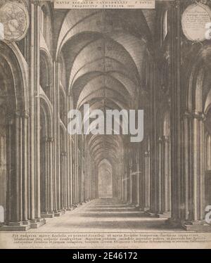 Wenceslaus Hollar, 1607â € "1677, Böhmisch, Navis Ecclesiae Cathedralis S. Pauli Propsectus Innenraum. Gravur. Stockfoto