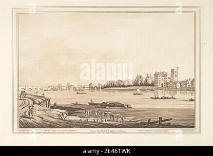 Joseph Constantine Stadler, aktiv 1780â € "1812, Briten, Blick auf Lambeth von Milbank, 1795. Aquatinta Stockfoto