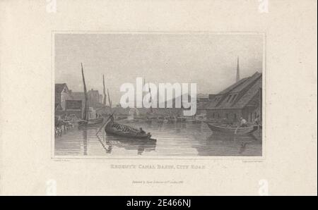 Charles Heath, 1785â € "1848, britische, Regent's Canal Basin, City Road, 1825. Gravur. Stockfoto