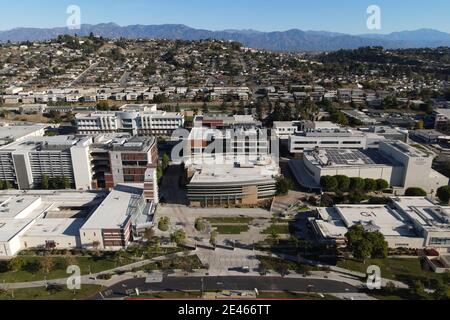 Allgemeine Luftaufnahme des East Los Angeles College, Sonntag, 17. Januar 2021, in Monterey Park, Kalifornien. Die Schule ist Teil der California Communit Stockfoto