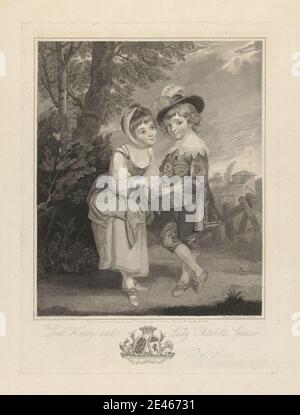 John Jones, ca. 1745â €"1797, Briten, Lord Henry und Lady Charlotte Spencer, 1790. Stippelgravur auf mäßig dickem, leicht strukturiertem, cremefarbenen, gedeckten Papier. Stockfoto