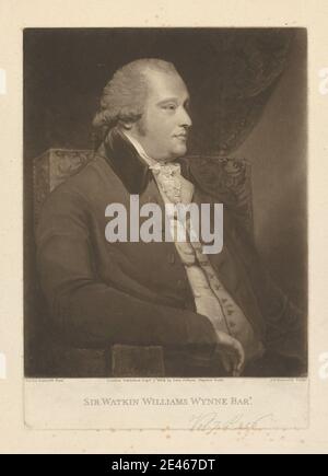 Samuel William Reynolds, 1773â € "1835, Briten, Sir Watkin Williams-Wynn, 4. Baronet Wynn, 1804. Mezzotinta auf mäßig dickem, leicht strukturiertem, cremefarbenen, gewobenem Papier. Stockfoto