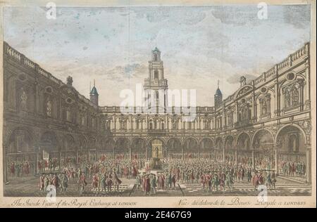 Unbekannter Künstler, achtzehnten Jahrhundert, The Inside View of the Royal Exchange in London, undated. Gravur. Stockfoto