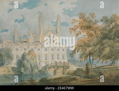 Joseph Mallord William Turner, 1775â € "1851, Briten, Clare Hall und KingÂ €™s College Chapel, Cambridge, von den Ufern des Flusses Cam, 1793. Aquarell und Graphit auf mittlerem, leicht strukturiertem, cremefarbenem Wove-Papier. Architektonisches Thema, Banken, Brücke (gebaut), Kapellen, Hochschulen, Flüsse, Kirchtürme, Bäume. Cam , Cambridge , England , Europa , Vereinigtes Königreich Stockfoto