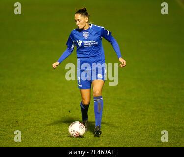 Dagenham, Großbritannien. Januar 2021. DAGENHAM, ENGLAND - JANUAR 21: Mollie Lambert von Durham W.F.C während FA Women's Continental Tyres League Cup Quarter Finalspiel zwischen West Ham United Women und Durham Women im Chigwell Construction Stadium am 21. Januar 2021 in Dagenham, England Credit: Action Foto Sport/Alamy Live News Stockfoto