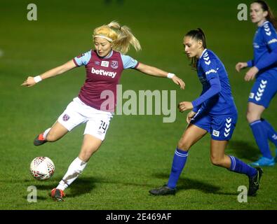 Dagenham, Großbritannien. Januar 2021. DAGENHAM, ENGLAND - JANUAR 21: Cho so-hyun von West Ham United WFC während FA Women's Continental Tires League Cup Quarter Finales Spiel zwischen West Ham United Women und Durham Women im Chigwell Construction Stadium am 21. Januar 2021 in Dagenham, England Credit: Action Foto Sport/Alamy Live News Stockfoto