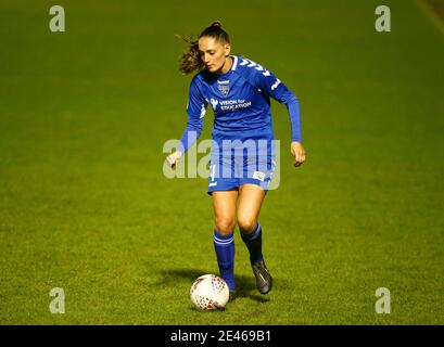 Dagenham, Großbritannien. Januar 2021. DAGENHAM, ENGLAND - JANUAR 21: Mollie Lambert von Durham W.F.C während FA Women's Continental Tyres League Cup Quarter Finalspiel zwischen West Ham United Women und Durham Women im Chigwell Construction Stadium am 21. Januar 2021 in Dagenham, England Credit: Action Foto Sport/Alamy Live News Stockfoto