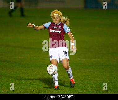 Dagenham, Großbritannien. Januar 2021. DAGENHAM, ENGLAND - JANUAR 21: Cho so-hyun von West Ham United WFC während FA Women's Continental Tires League Cup Quarter Finales Spiel zwischen West Ham United Women und Durham Women im Chigwell Construction Stadium am 21. Januar 2021 in Dagenham, England Credit: Action Foto Sport/Alamy Live News Stockfoto