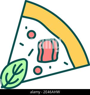 Pizza Slice RGB-Farbsymbol Stock Vektor