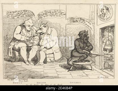 James Gillray, 1757â € "1815, britische, Bonus / Mellior / Optimus, 1783. Ätzen. Stockfoto