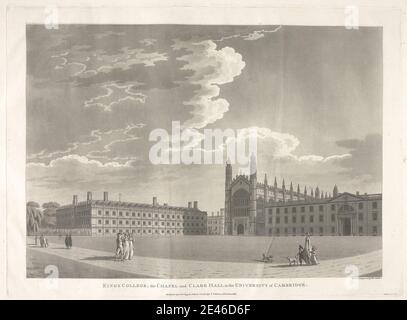 Thomas Malton der Jüngere, 1748â € "1804, Briten, Kings College, die Kapelle und Clare Hall in der University of Cambridge, 1799. Aquatinta mit geätztem Umriss auf mäßig dickem, mäßig strukturiertem, cremefarbenen, gewebt Papier. Stockfoto