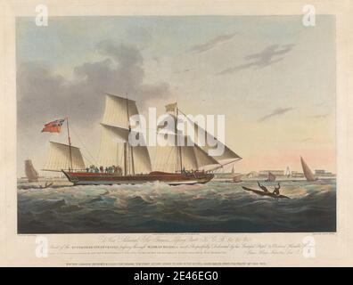 Theodore Henry Adolphus Fielding, 1781â € "1851, Briten, die Enterprize Dampfschiff, vorbei an Madras Straßen, 1825. Aquatinta, handfarbig. Stockfoto