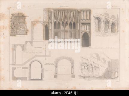 Print made by James Basire, 1769â€“1822, British, Vol. 6, Platte XXVI: Kapelle des heiligen Stephanus, Kapelle der heiligen Maria in den Gewölben, 1842. Strichgravur auf mäßig dickem, glattem, weißem Wove-Papier. Architektonisches Motiv. City of Westminster , England , House of Commons , London , Palace of Westminster , St. Stephen's Chapel, Palace of Westminster , Vereinigtes Königreich Stockfoto