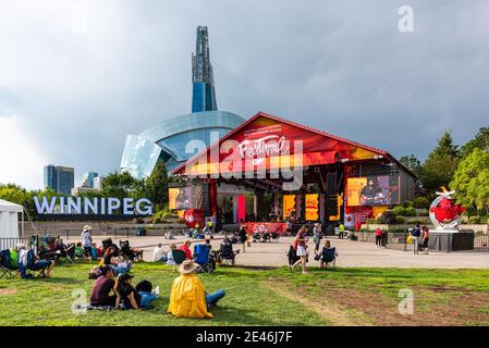 Show für die 2017 Kanada-Spiele in der Stadt Winnipeg, Manitoba. Stockfoto