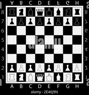 Chess Table Online Spiel App Konzept, Strategiespiel Vector Stock Vektor