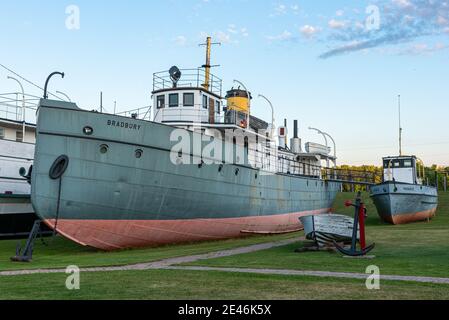 Boote des Marinemuseums von Manitoba in der Stadt Von Selkirk Stockfoto