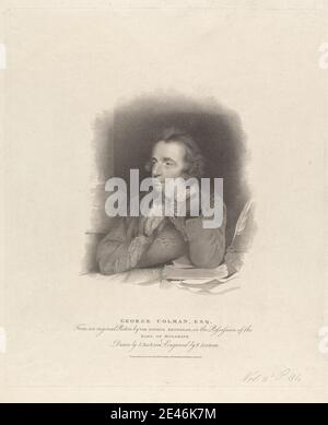 Edward Scriven, 1775â € "1841, Briten, George Colman, The Elder, 1813. Stippelgravur auf mäßig dickem, mäßig strukturiertem, cremefarbenen, gewebt Papier. Stockfoto